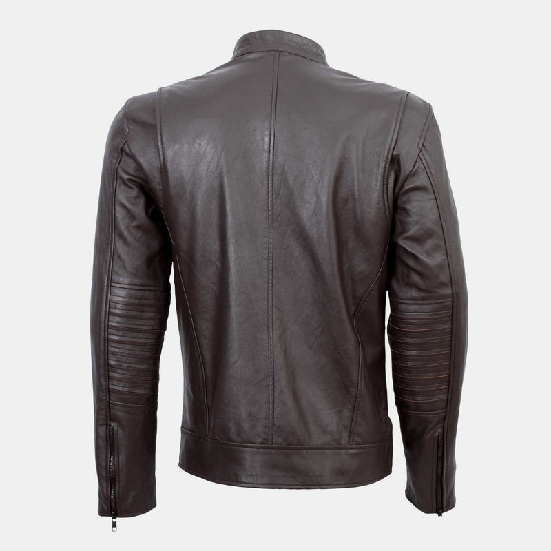 Deosai Brown Biker Leather Jacket