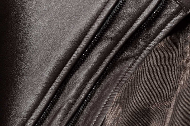 Deosai Brown Biker Leather Jacket