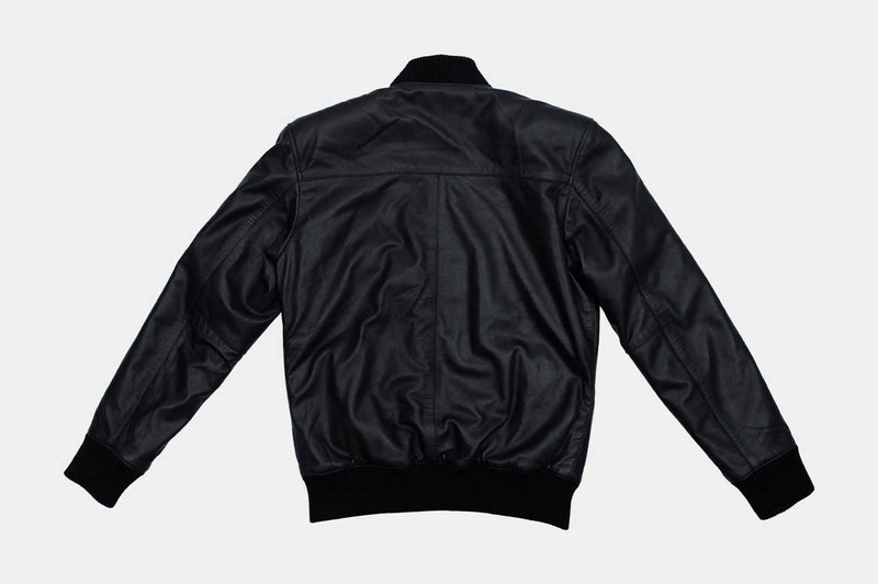 K2 Black Leather Bomber Jacket