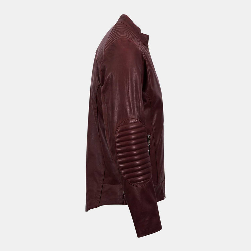 Rupal Burgundy Biker Jacket