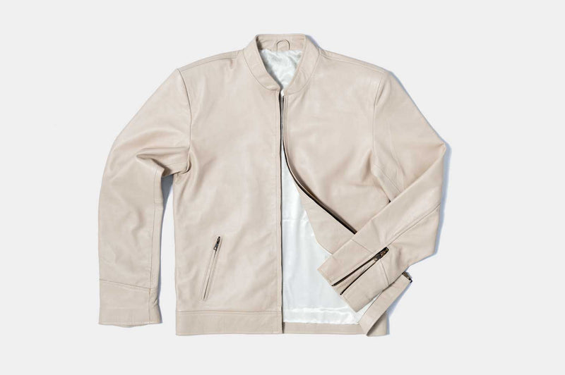 Baltoro Men's Beige Leather Jacket