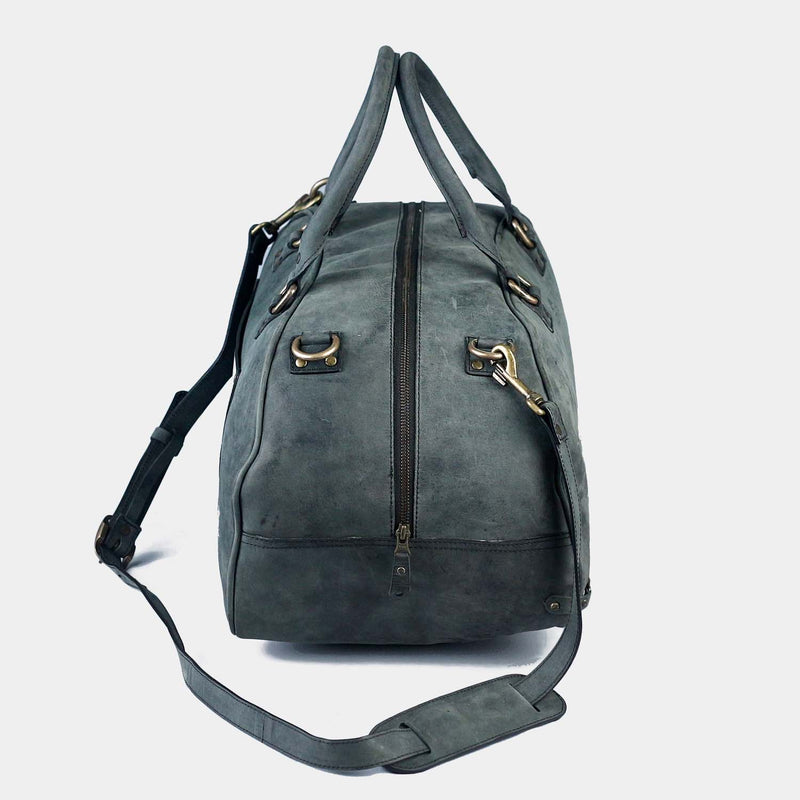 Charcoal Leather Duffle